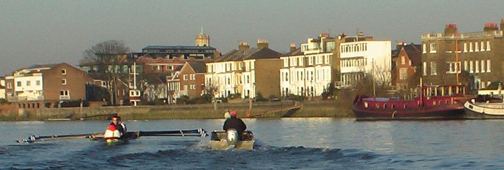 The NW8+ and accompanying coach boat were NOT obliged by the Code to row on in the Middlesex IZ as they did. B.4.