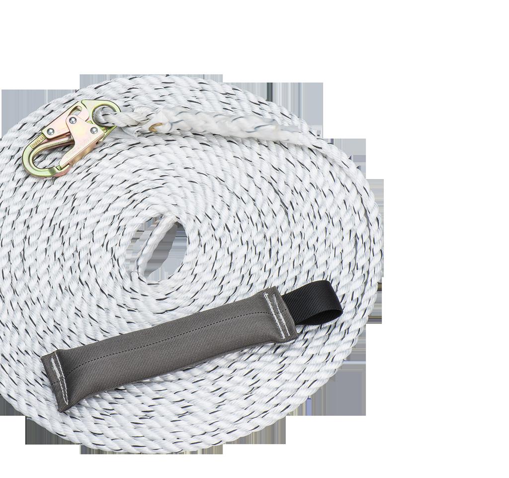 ROPE GRABS & LIFELINES PART # COMPONENT LENGTH TERMINATIONS L12005 1 Zinc-plated Steel Snap Hook L12015 50 ft. (15.2 m.) 2 Zinc-plated Steel Snap Hooks L12235 1 Thimble, No Snap Hooks L12075 5/8 in.