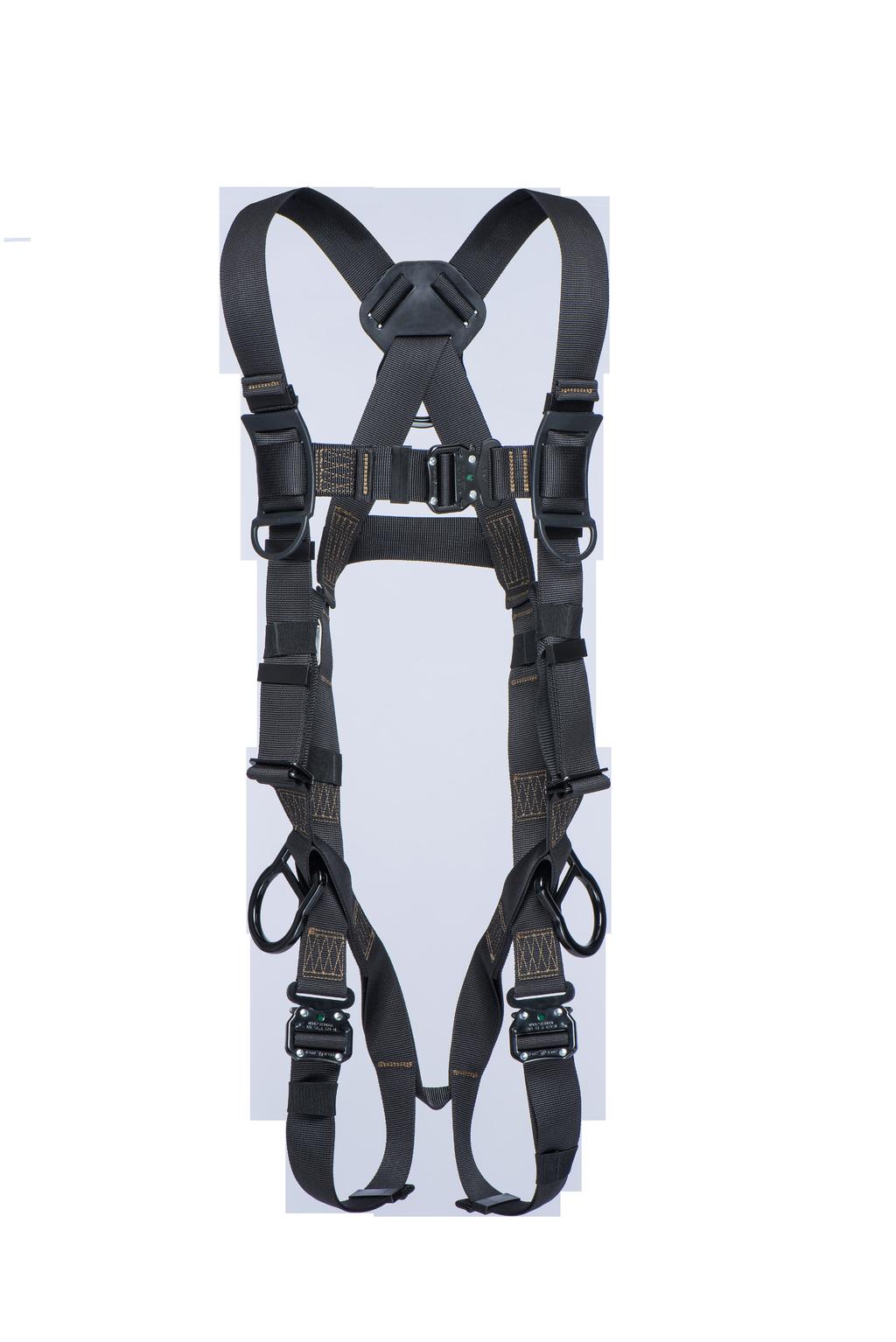 when it is not in use 3-BAR ADJUSTER BUCKLES Lightweight buckles allow for quick and easy adjustment REPEL LOOPS Sewn-in emergency decent control loops ADDITIONAL D-RINGS Allow this harness to be