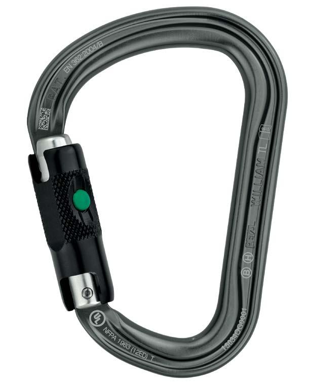 CARABINERS Addtonal nformaton WILLIAM Large, pear-shaped lockng carabner for belay statons and belayng wth a Munter htch Lockng systems SCREW-LOCK: occasonal use, drty envronments.