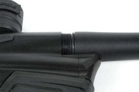The threads on the Shaft4 barrel tip are reverse threaded, to screw the two sections together, with the barrel pointing away from you, turn the barrel tip in a clockwise direction (see figure