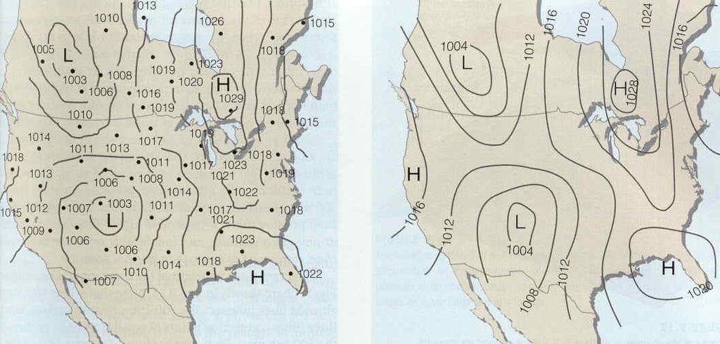 Isobars Isobars = Contours of Constant Pressure Topographical Analogy: Just as close topographic lines indicate
