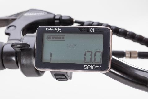 LCD Display and Controls Your electric bike is equipped with a LCD display, mounted on the left side of the handlebar, and is controlled with 3 easy to use buttons (POWER), (DOWN).