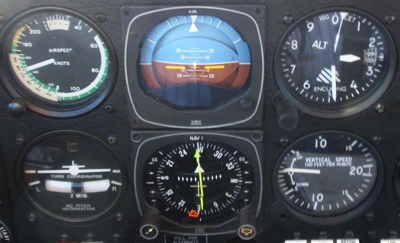 The first instrument at the upper left of the picture shows us our indicated airspeed (IAS). It is indicating roughly 150 Kts. That is 172.5 MPH.