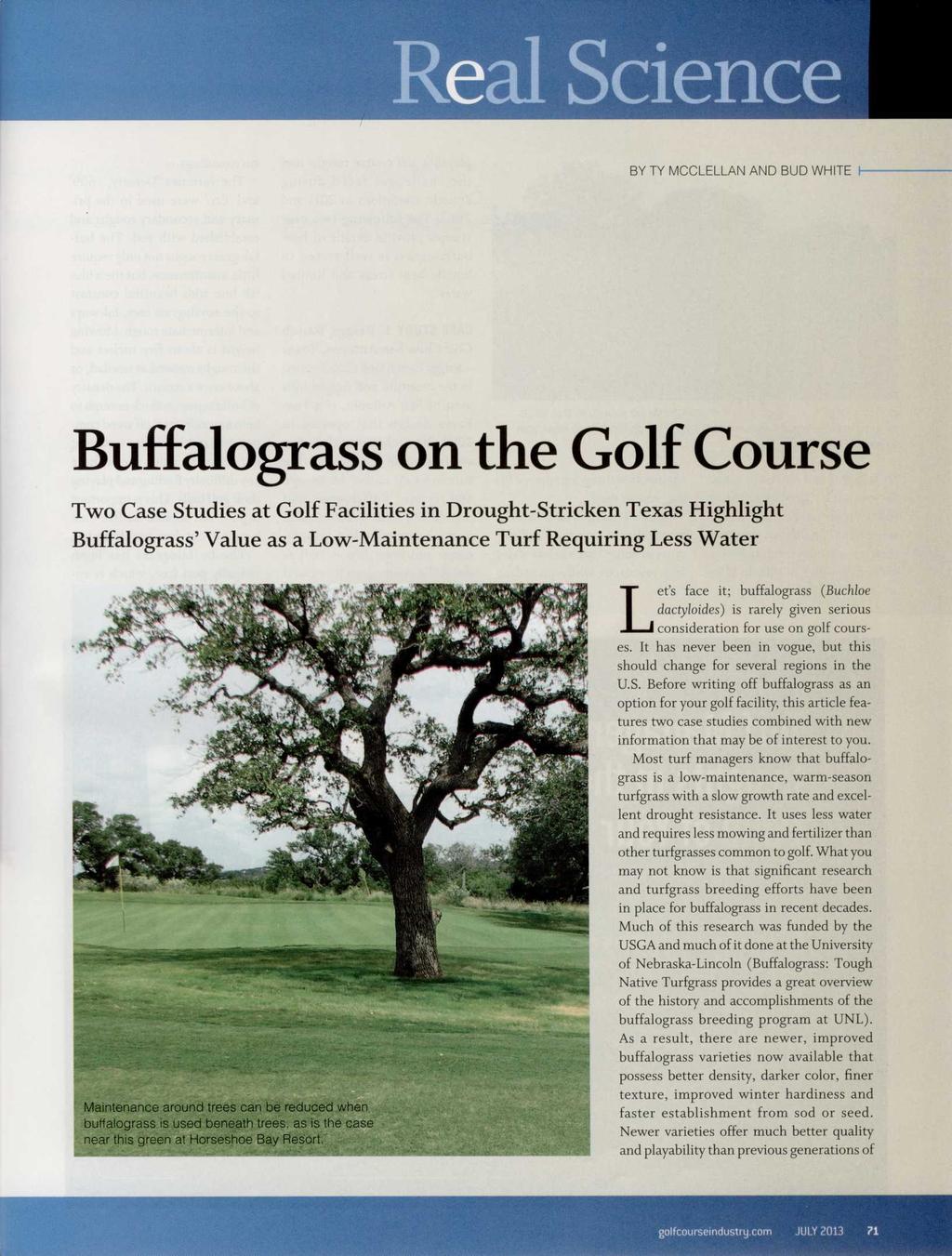 Buffalograss on the Golf Course Two Case Studies at Golf Facilities in Drought-Stricken Texas Highlight Buffalograss 5 Value as a Low-Maintenance Turf Requiring Less Water Maintenance around trees