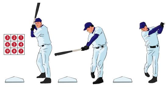 Swing back, complete a full windmill and release the pitch to the target.
