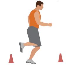 DAY 6 SPEED WORKOUT COMPLETE 1 CIRCUIT One Foot Hops 5 x 10 yards Starting on one foot, hop over a series of 10 cones, one at a time.