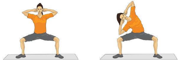 DAY 7 STRENGTH WORKOUT COMPLETE 4 CIRCUITS Sumo Squat Side Bend Stand in a