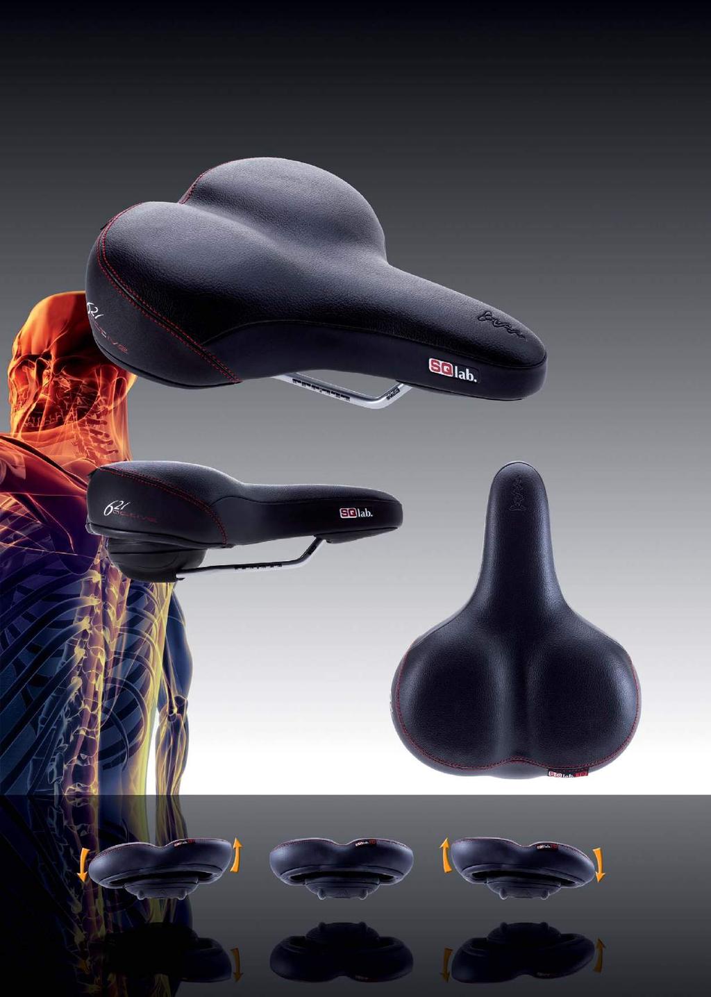 CITY/COMFORT A delight to the spine The saddle s dampened lateral tilt allows it to follow the biomechanical movement