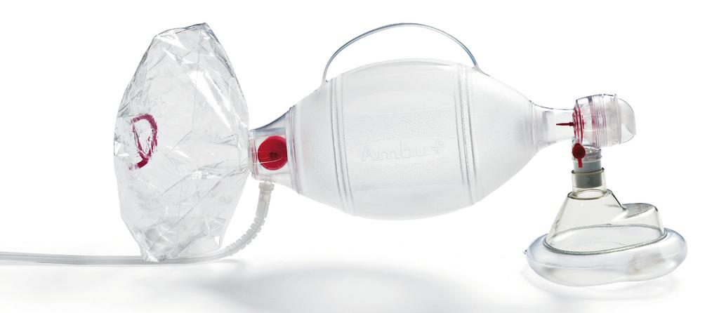 Summary of Ambu's disposable resuscitator SPUR II disposable resuscitator Available for adults, paediatrics and Newborn Material SEBS Disposable Not jacketed The invention of the "Ambu bag"