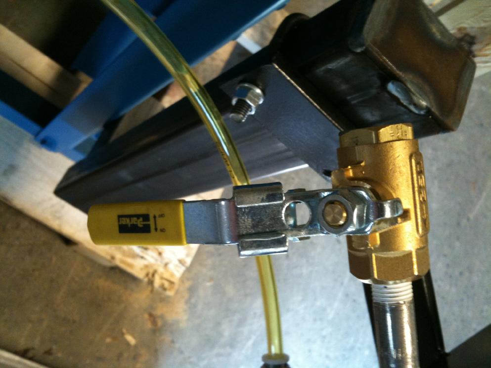 Rotate the handle on this valve to supply air to the system or exhaust the air in the system.