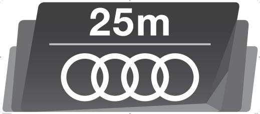 Audi branded distance marker will be used on course to mark the distance to the bonus position during mass start