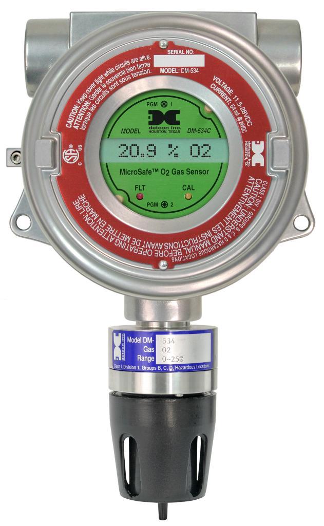 Detcon MicroSafe Model DM-534C Oxygen Deficiency Sensor (0-25% O2) Operator s Installation and Instruction Manual DETCON, Inc.