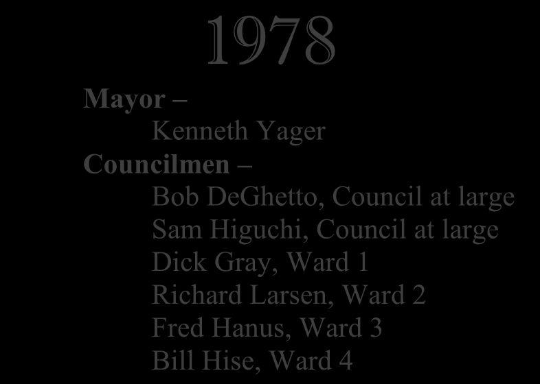 1978 Kenneth Yager Bob DeGhetto, Council at  1