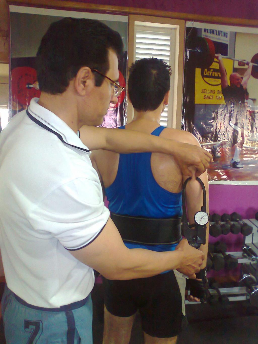 1. Triceps grasp a vertical fold of skin, on the posterior side of your arm (your triceps) at the midline.