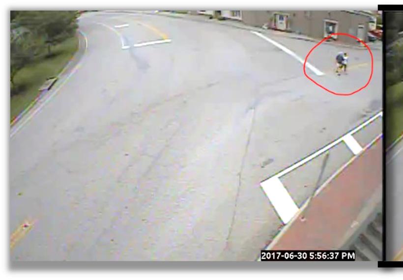Some issues of concern for pedestrian safety were noticed when reviewing traffic camera video footage.