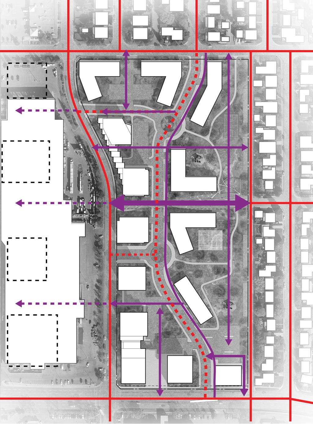 Traffic Community input: Reduce the impact on traffic in the area. RESPONSE: Proximity to transit, particularly the Southland LRT station, is a key factor in this redevelopment.