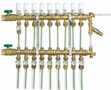 IMI TA / Floor heating control / Floor heating Floor heating These floor heating distributor manifolds are of size G1, and are supplied in pairs, i.e. as a supply and a return distributor.