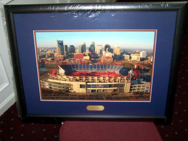 Item #BP10-29 LP Field Matted and framed, this is a perfect shot of LP Field. A perfect reminder of all the great games and good times with your fellow tailgaters!