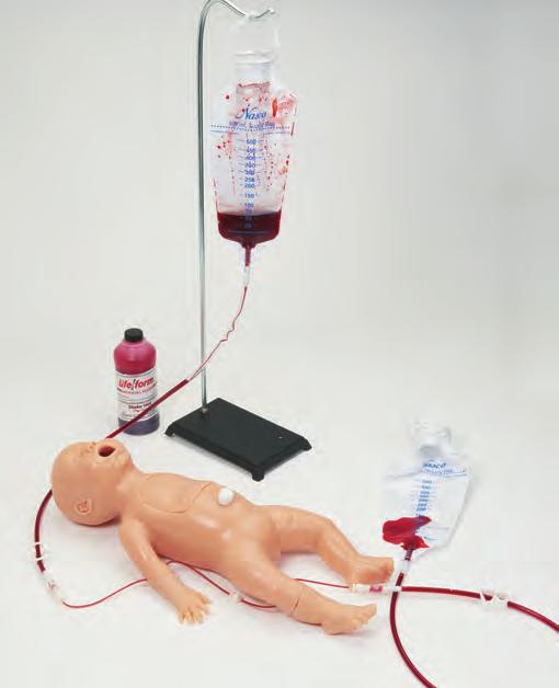 Hang no higher than 18" above the surface of the arm (fluid supply stand shown sold separately, LF01022U). 4. Close the cap tightly and lay the other bag (B) on the table. 5.