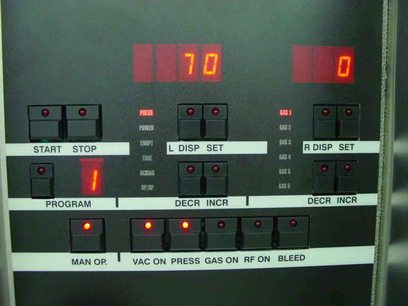 Figure 5. Parameter input and monitor panel on the upper left of the control panel. The parameter input section of the control panel, Figure 5, consists of 4 sections.