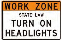 WORK ZONE SIGNS (WORK AREA AND CONSTRUCTION ZONE SIGNS) Work Zone Signs are normally diamond shaped, like warning signs, but they are orange with black lettering instead of yellow with black