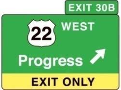 11. IF YOU SEE THIS SIGN ABOVE YOUR LANE, YOU: A. MAY NOT EXIT THE FREEWAY IN THIS LANE. B. MAY CONTINUE THROUGH THE INTERCHANGE OR EXIT THE FREEWAY IN THIS LANE. C. MAY STAY IN THIS LANE AND CONTINUE THROUGH THE INTERCHANGE.