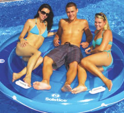 95 Made of heavy duty vinyl construction, this float features two drink holders, sturdy vinyl