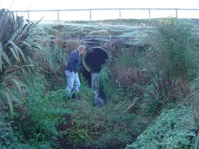 A B Figure 1: A,B. Poorly installed culverts on a tributary of the Mangakotukutuku stream in urban Hamilton.