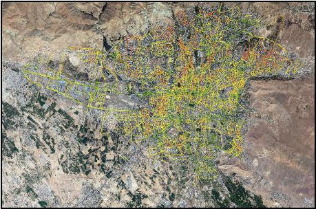 61 Meter Buildings of Tehran Municipality Departments RESULTS OF THE IMPLEMENTATION OF THE PLANNING MODEL After collecting information in the form of vector layers and converting them into raster