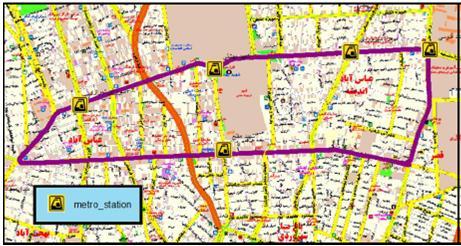 central region of Tehran (6, 7, 11 and 12 districts) and considering the strategy of providing bicycle facilities for the last mile journey from major public transport stations to the