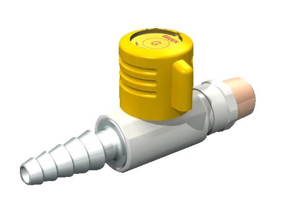 The valves for burning gases can be used for natural (G), liquefied petrol (LPG), town and low pressure bottle gases as well as vacuum, compressed air and nitrogen.