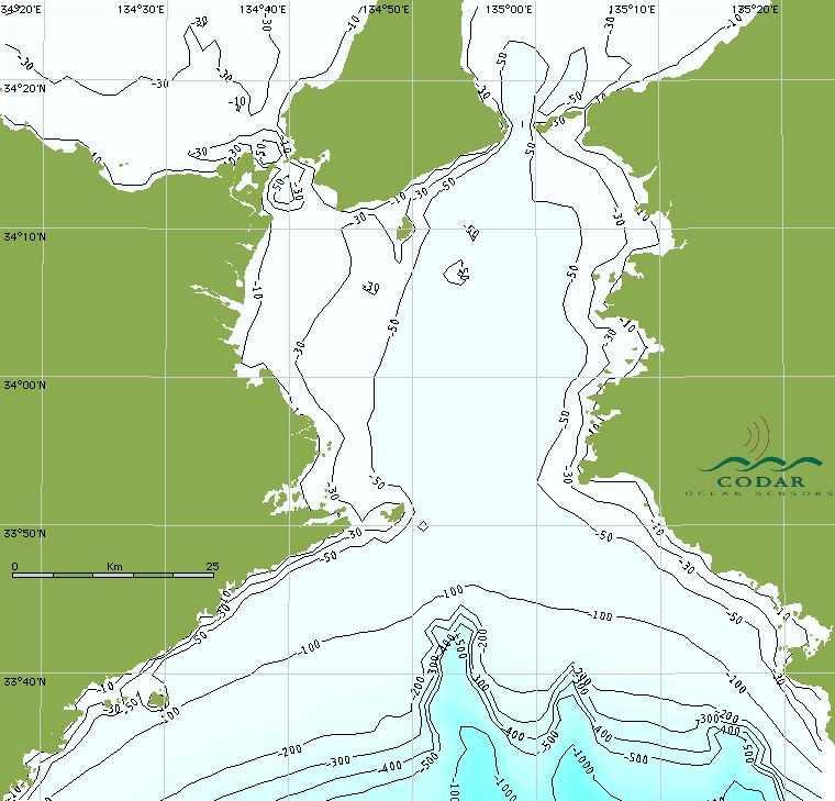 Application to Kii Channel, Japan: Two SeaSondes HF Radars in Place Tsunami approached from the South Coastal boundaries on three sides and shallow