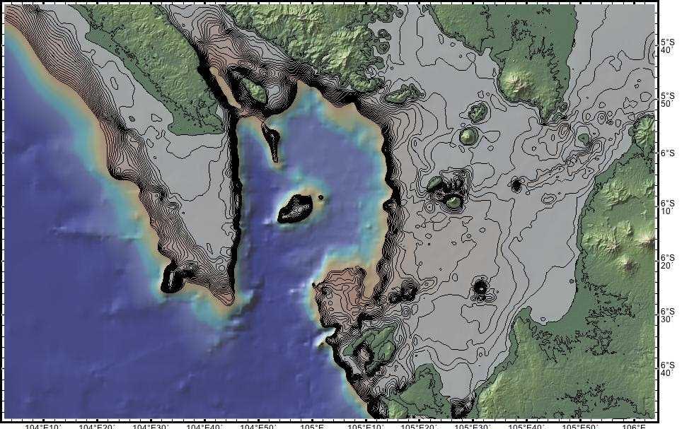 Application to Real Bathymetry in Sunda Strait Area of Interest: Near Labuhan Shallow bathymetry