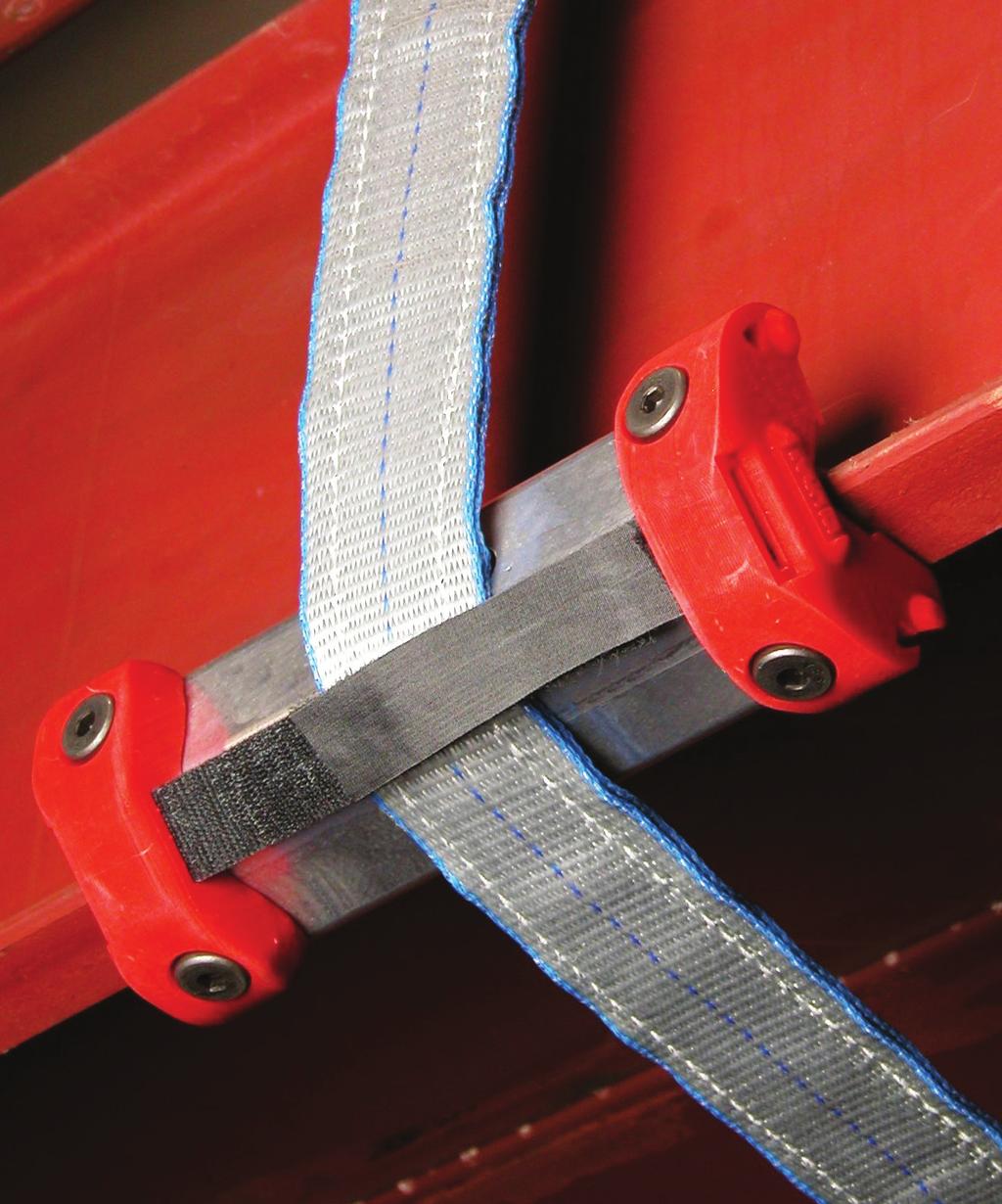 Velcro strips hold sling in place and a magnetic surface retains position on the steel load. Shields are well suited for loads having a straight contact edge, such as I-Beams.