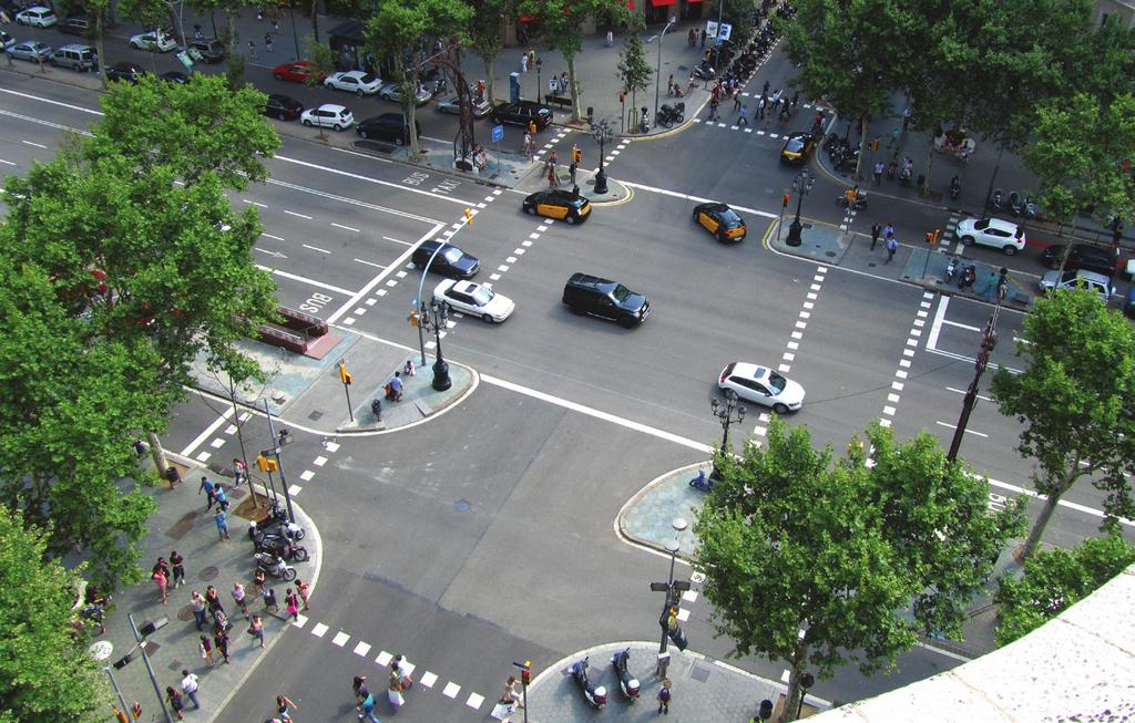 Refuge islands can provide a safe place for pedestrians to wait for a green signal.