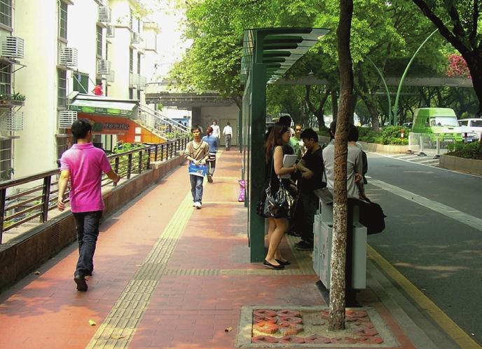 Guide tiles should be laid along the length of the footpath to assist persons with vision