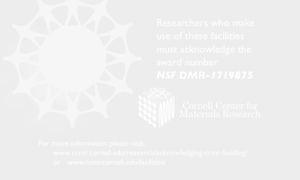 the CCMR Facilities in your