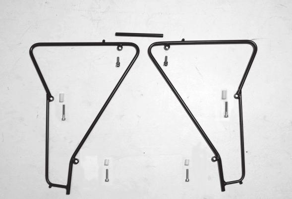 Right Side Cross Bar Long Spacers & Bolts Short Spacers & Bolts Fig. 1 Front rack parts. at the mounting eyelets on the rack.
