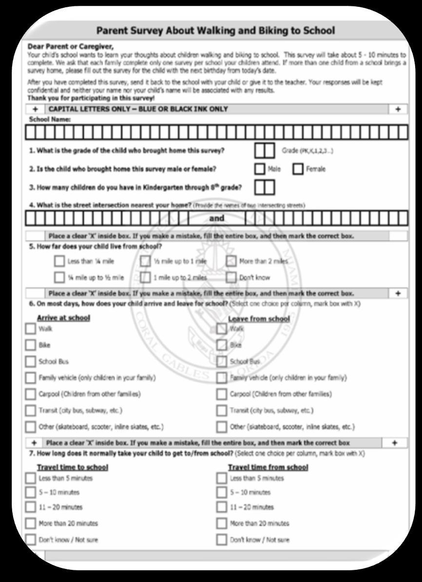 Surveillance Tools: SRTS Parent Survey I would like for there to be crossing guards I would like more security around the school to [promote