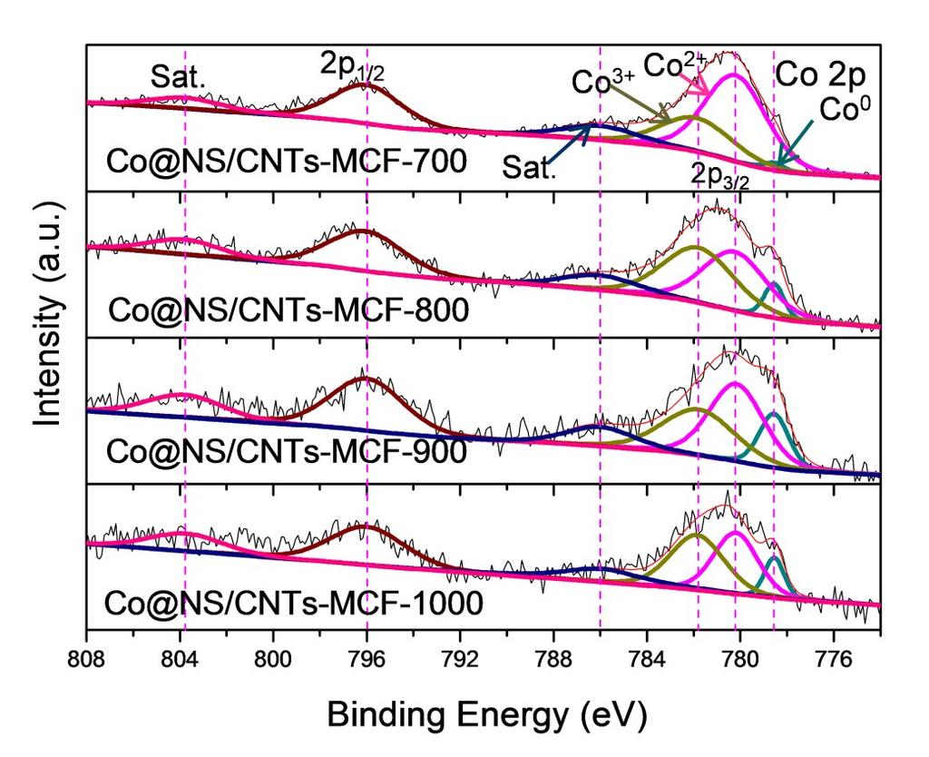 Fig. S10 High-resolution and the corresponding deconvoluted Co 2p XPS spectrum of