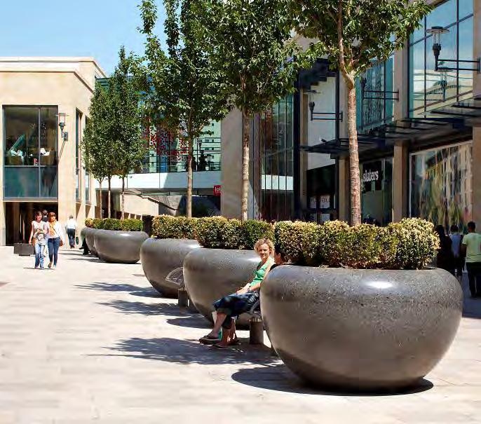 fixed bollards, planters, seats, walls or structures concealed within the landscape architecture) and active equipment (e.g.