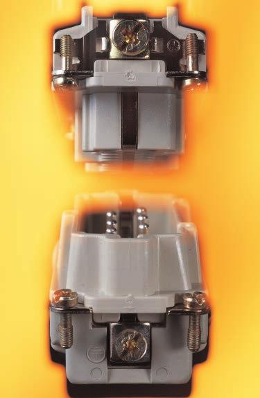 HBE Series The HBE series inserts are suitable for applications with high voltages and current. The inserts can be terminated in a variety of ways: screw, crimp, or spring cage clamp.