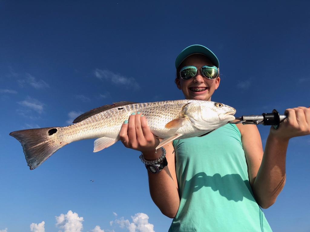 While inshore fishing with Maddie Candler (13 years old) of Greenville,