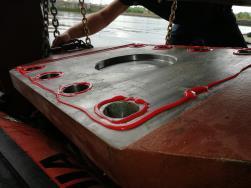 Installation of a replacement rudder
