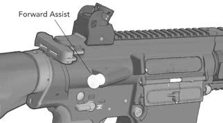 Estimate range to target and adjust the rear sight by rotating the adjuster so that the desired range setting on the adjuster is aligned with the range index mark. 3.