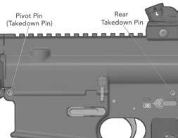 Push the disassembly tool from left to right until the takedown pin reaches its limit of lateral travel (Fig. 22, 23).