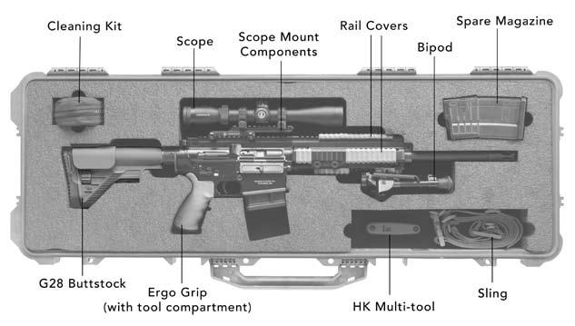 SECTION 10 MR762A1 Long Rifle package The MR762A1-LRP is a standard Heckler & Koch MR762A1 equipped with an essential accessory package to function as an enhanced long rifle precision shooting