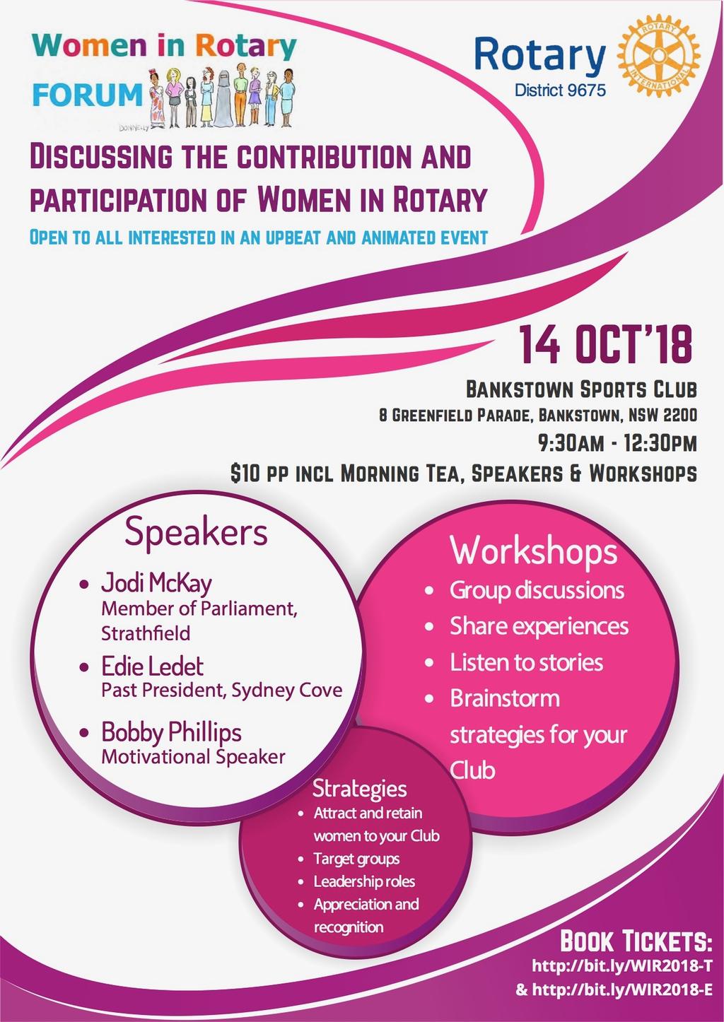 Strathfield Rotary Bulletin 10th October 2018 Out and About: Women in