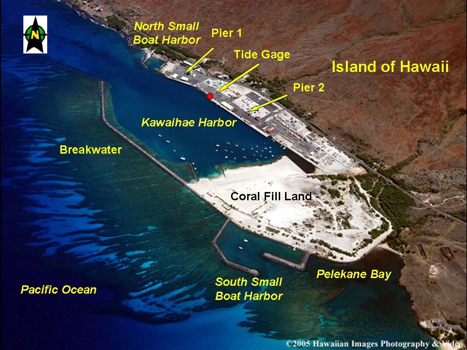 2 Figure 1. Kawaihae Harbor and Pelekane Bay (Hawaiian Images Photography and Video 2009). The red circle denotes the location of NOAA s Kawaihae tide gage (1617433).